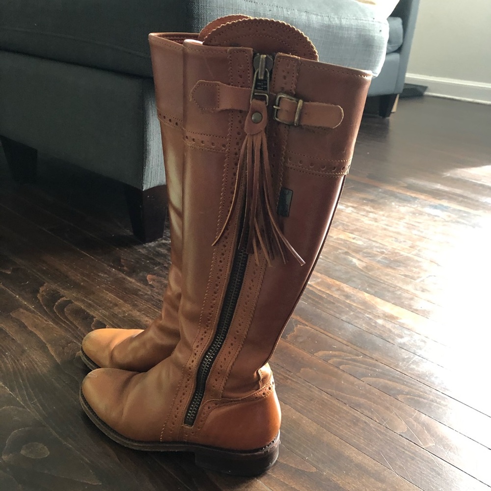 Classic Tan Leather Riding Boots